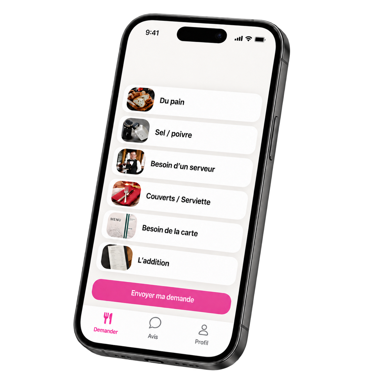 Interface Nodlee côté client sur smartphone