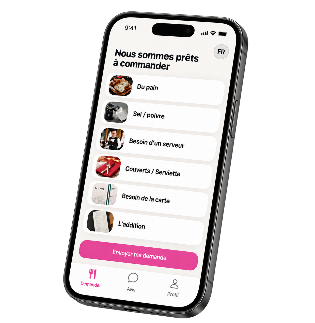 Interface Nodlee côté client sur smartphone